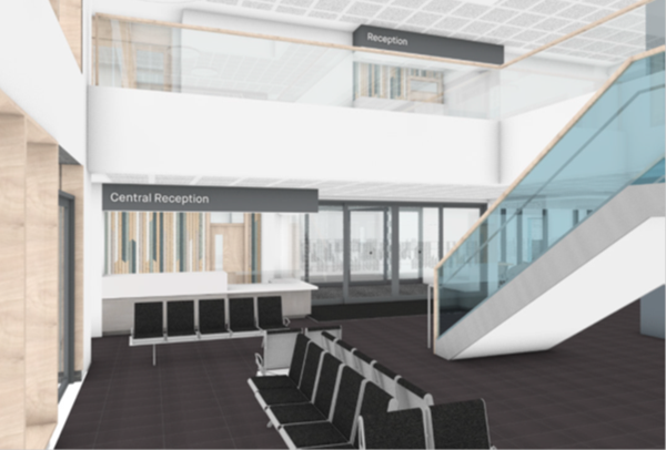 Ground Floors Atrium - looking out to front entrance